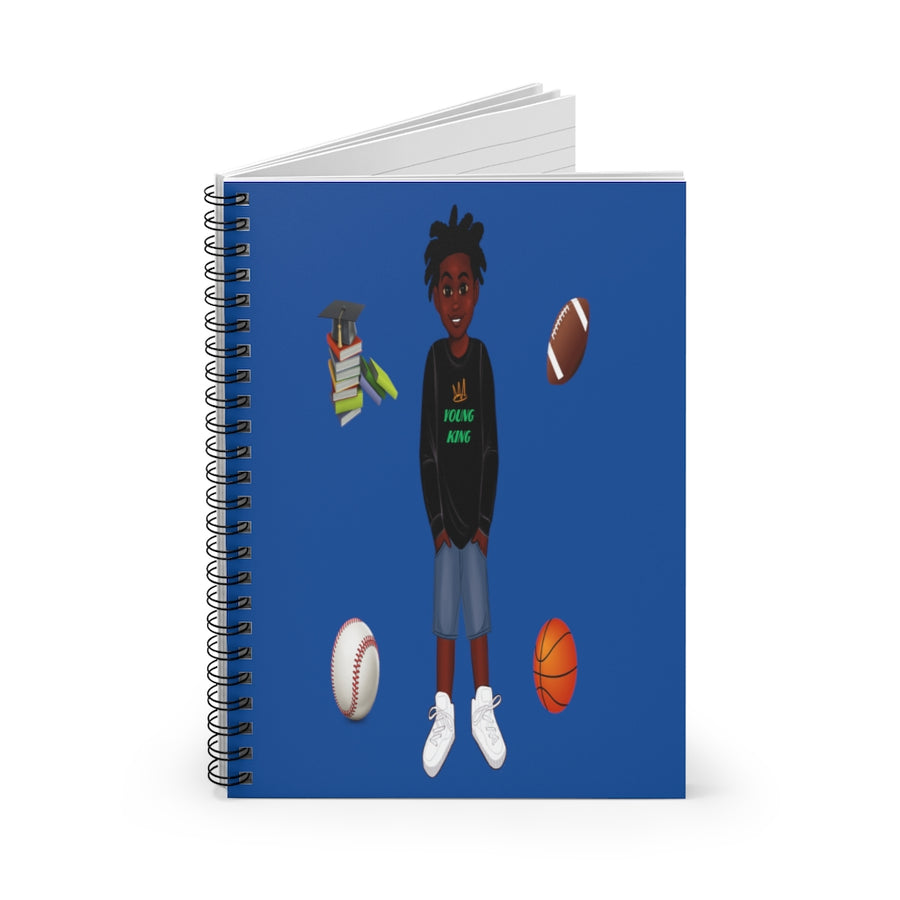 African American Spiral Notebook - Ruled Line Featuring Ja'Siyah (Royal Blue)