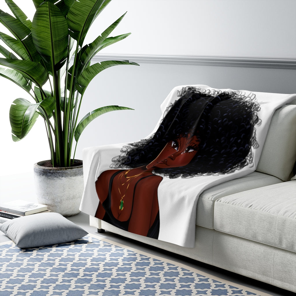 Sherpa Fleece Blanket Featuring Essence White