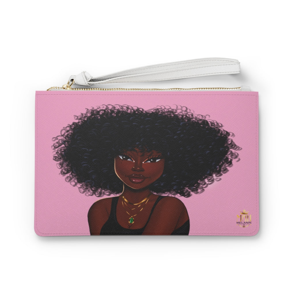 African American Vegan Leather Clutch (Pretty in Pink)