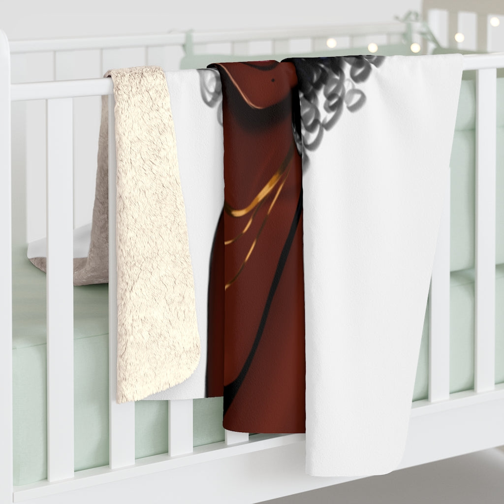 Sherpa Fleece Blanket Featuring Essence White