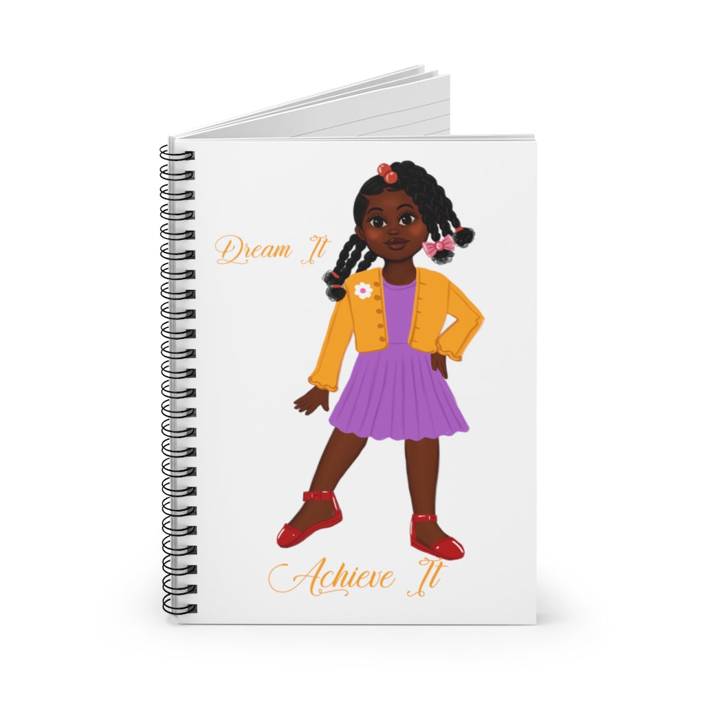 African American Spiral Notebook - Ruled Line Featuring Syreniti (Deep Yellow)