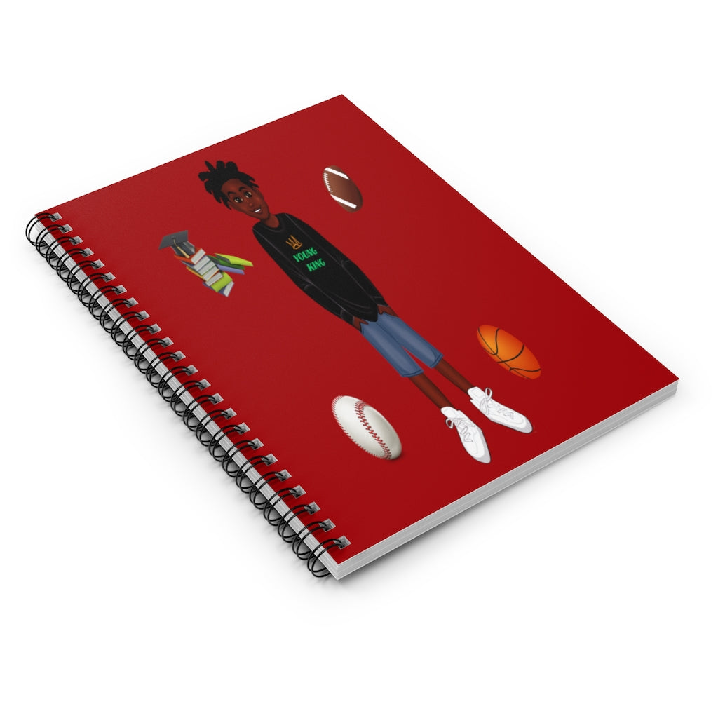 African American Spiral Notebook - Ruled Line Featuring Ja'Siyah (Red)