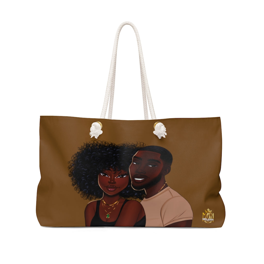 Weekender Bag Dark Brown Featuring Essence and Malik