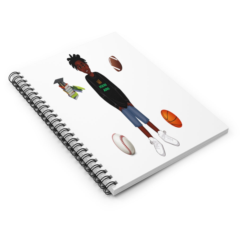 African American Spiral Notebook - Ruled Line Featuring Ja'Siyah (White)