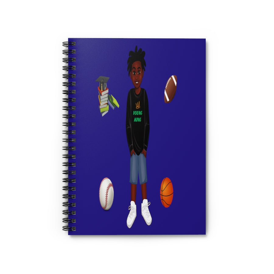 African American Spiral Notebook - Ruled Line Featuring Ja'Siyah (Dark Blue)