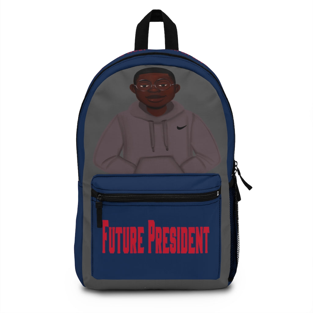 African American Boy Backpack - Blue and Red - Future President - Featuring KJ