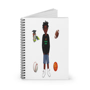 African American Spiral Notebook - Ruled Line Featuring Ja'Siyah (White)