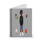 African American Spiral Notebook - Ruled Line Featuring Ja'Siyah (Gray)