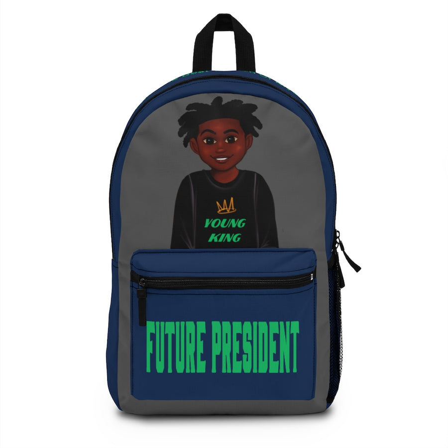 African American Boy Backpack - Blue and Green - Future President - Featuring Ja'siyah