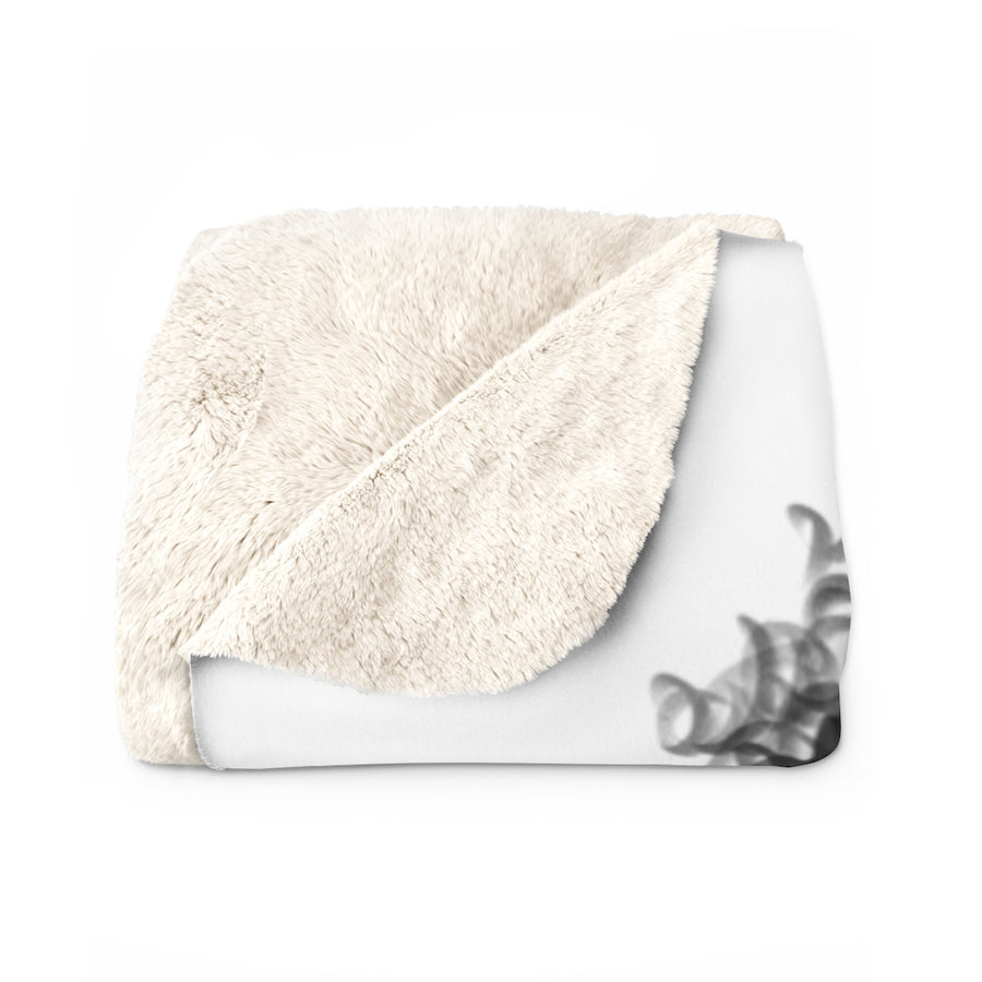 Sherpa Fleece Blanket Featuring Essence White