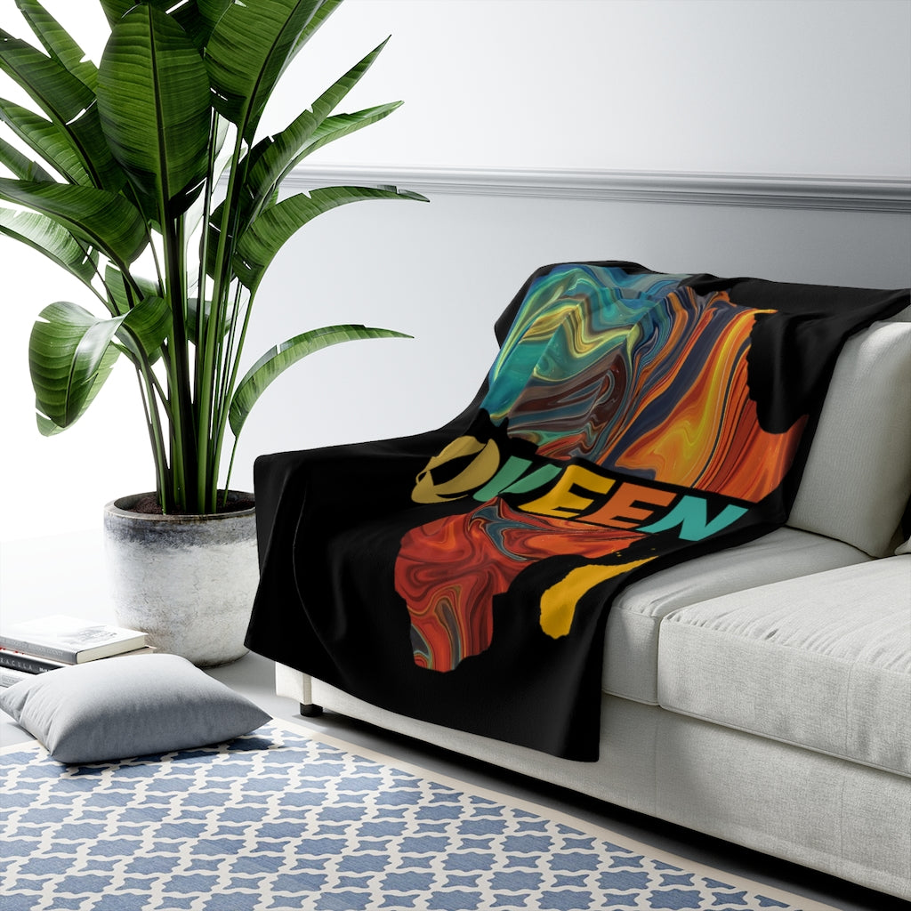 I Am Queen Sherpa Fleece Blanket