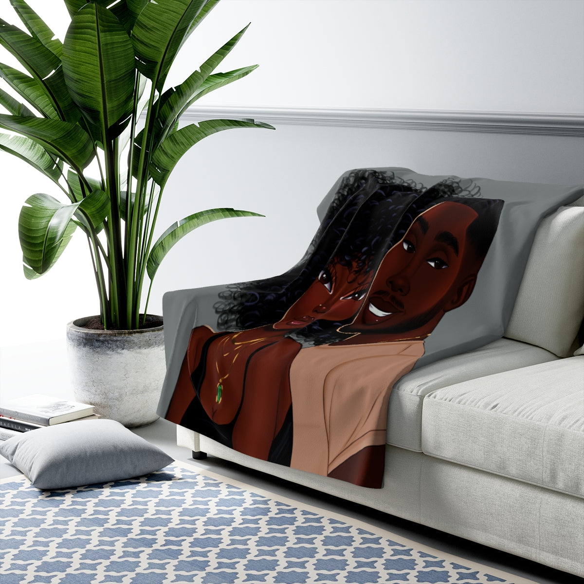 Sherpa Fleece Blanket Featuring Essence and Malik Smoke