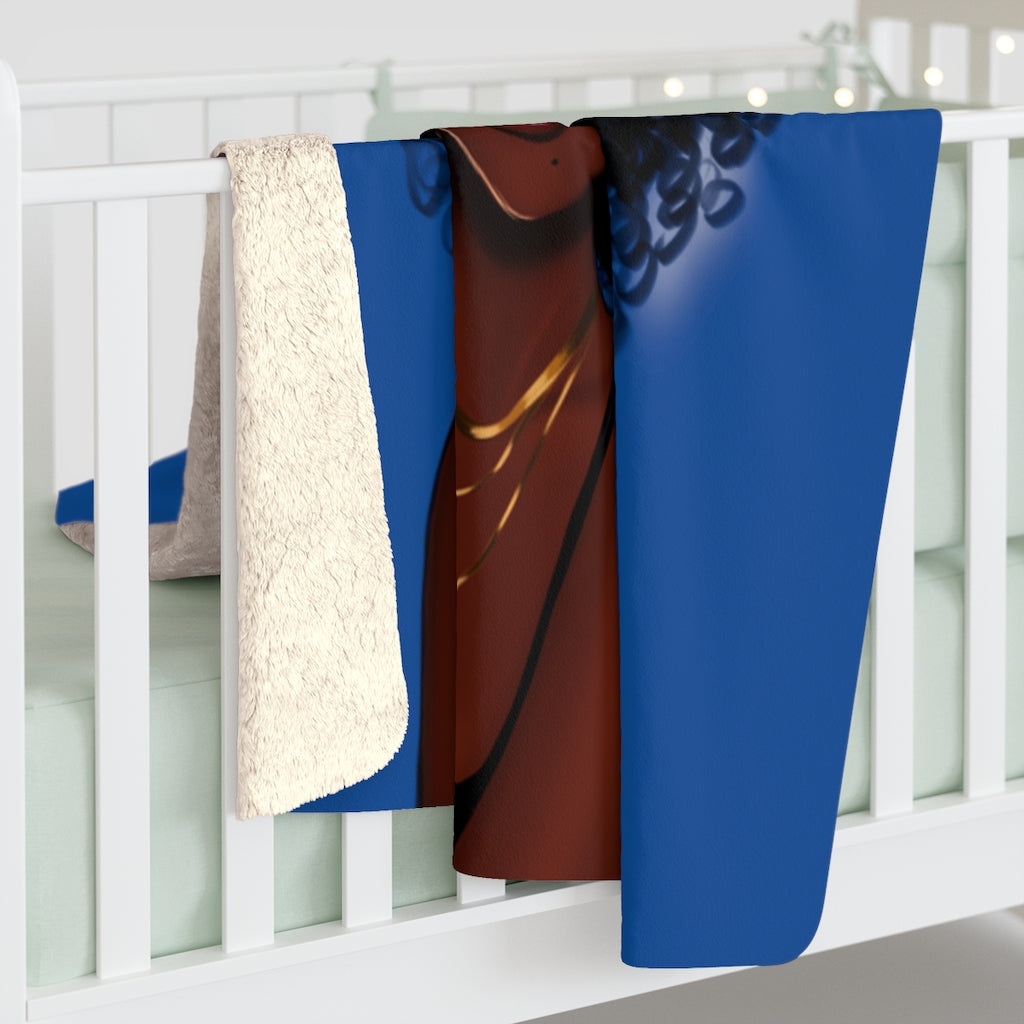 Sherpa Fleece Blanket Featuring Essence Blue