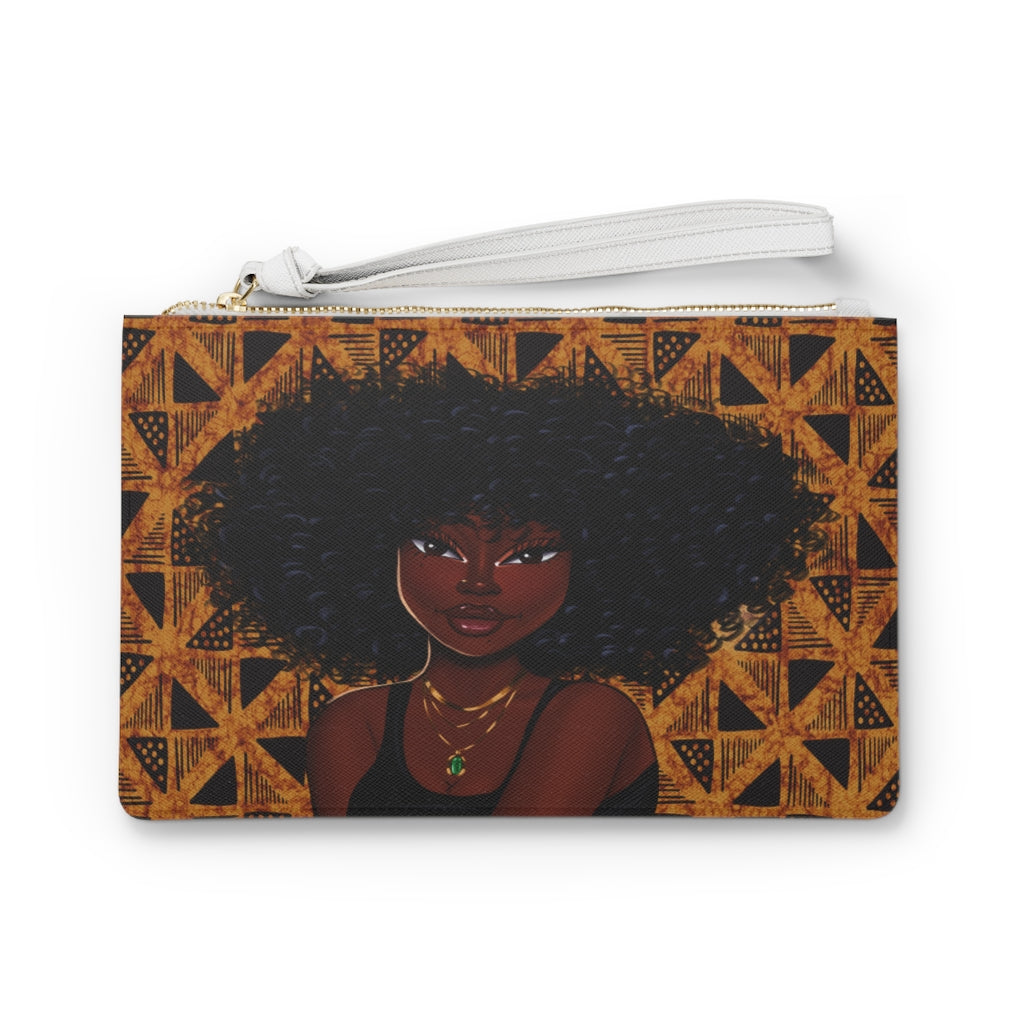 Tribal African American Vegan Leather Clutch