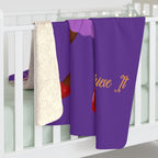 African American Sherpa Fleece Blanket Featuring Syrentiti (Purple and Deep Yellow)