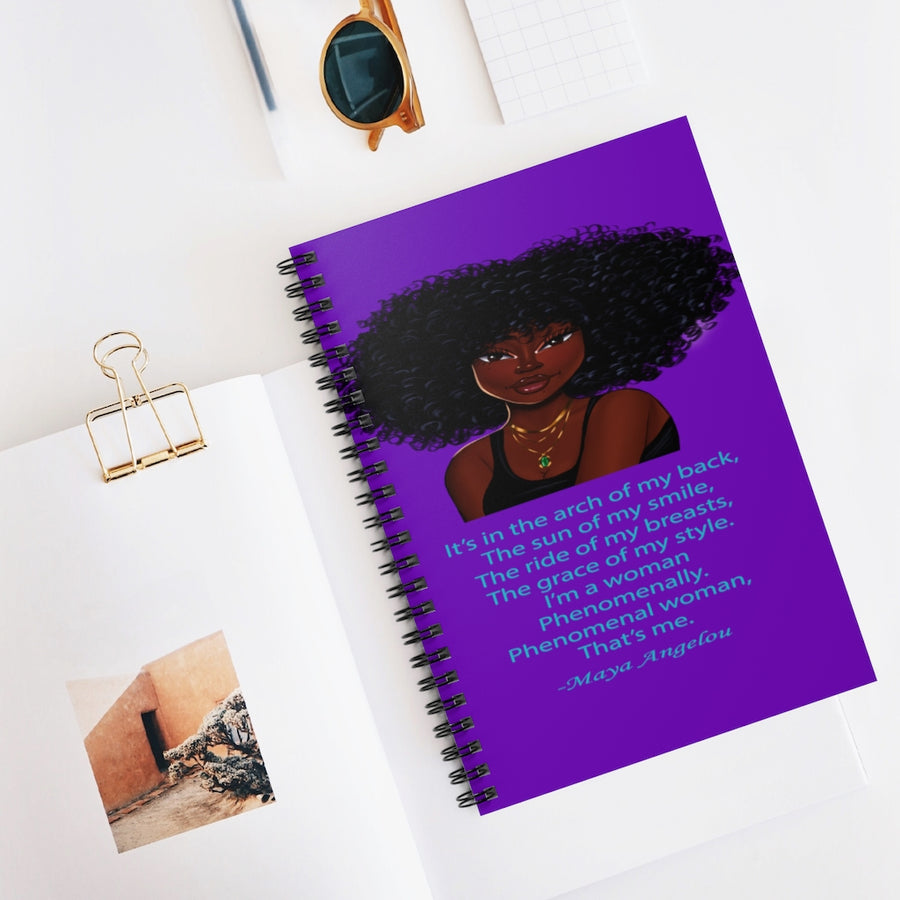 African American Spiral Notebook - Featuring Essence (Purple)