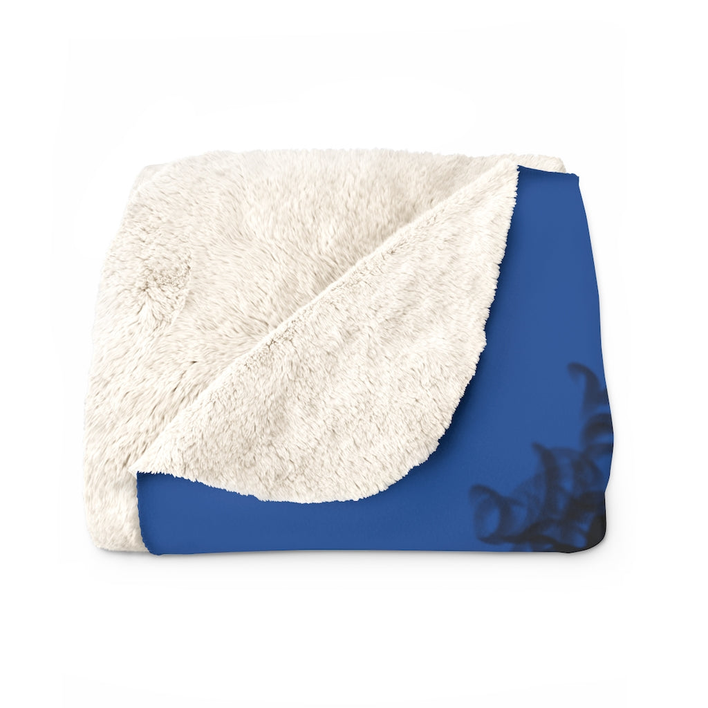Sherpa Fleece Blanket Featuring Essence Blue