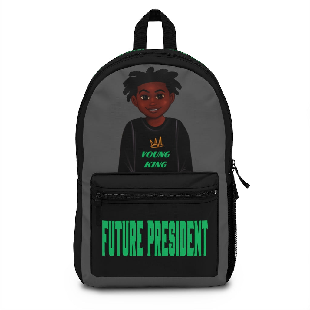 African American Boy Backpack - Black and Green - Future President - Featuring Ja'siyah