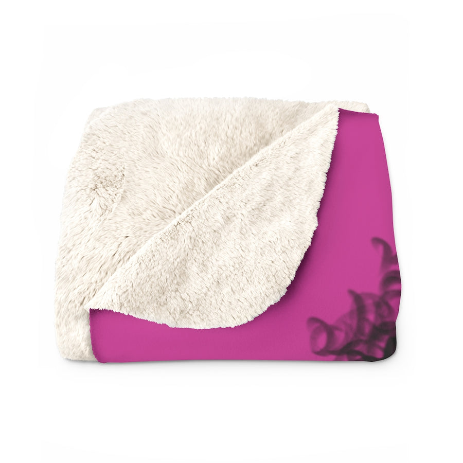 Sherpa Fleece Blanket Featuring Essence Pink