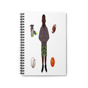 African American Spiral Notebook - Ruled Line Featuring KJ (White)