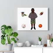 African American Boy Canvas Wall Art Featuring KJ