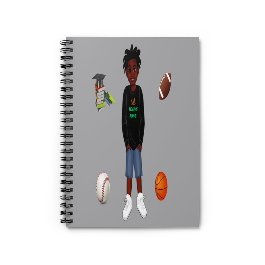African American Spiral Notebook - Ruled Line Featuring Ja'Siyah (Gray)