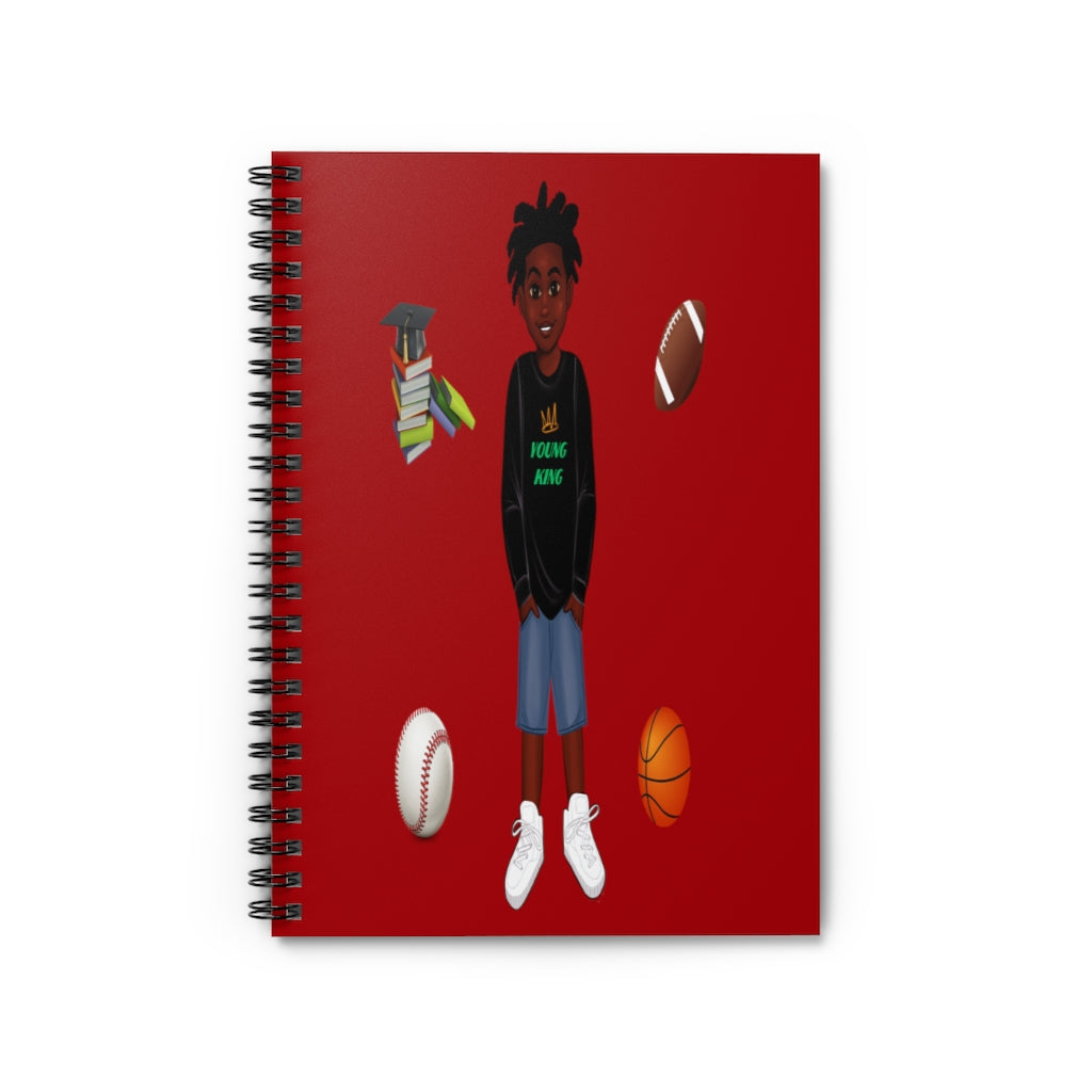 African American Spiral Notebook - Ruled Line Featuring Ja'Siyah (Red)