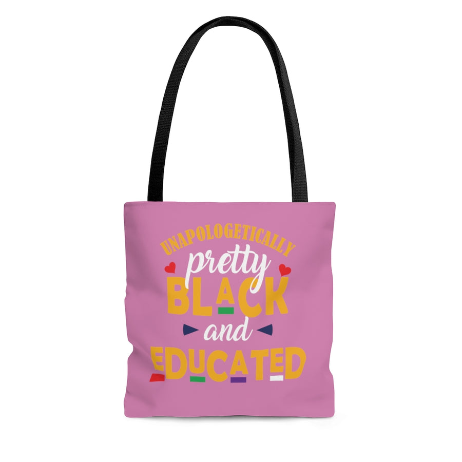 Pretty, Black and Educated Tote Bag (Pretty in Pink)