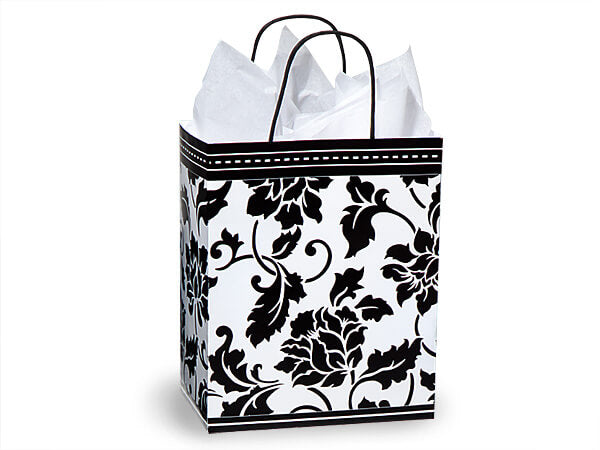 Black and White Brocade Gift Bags