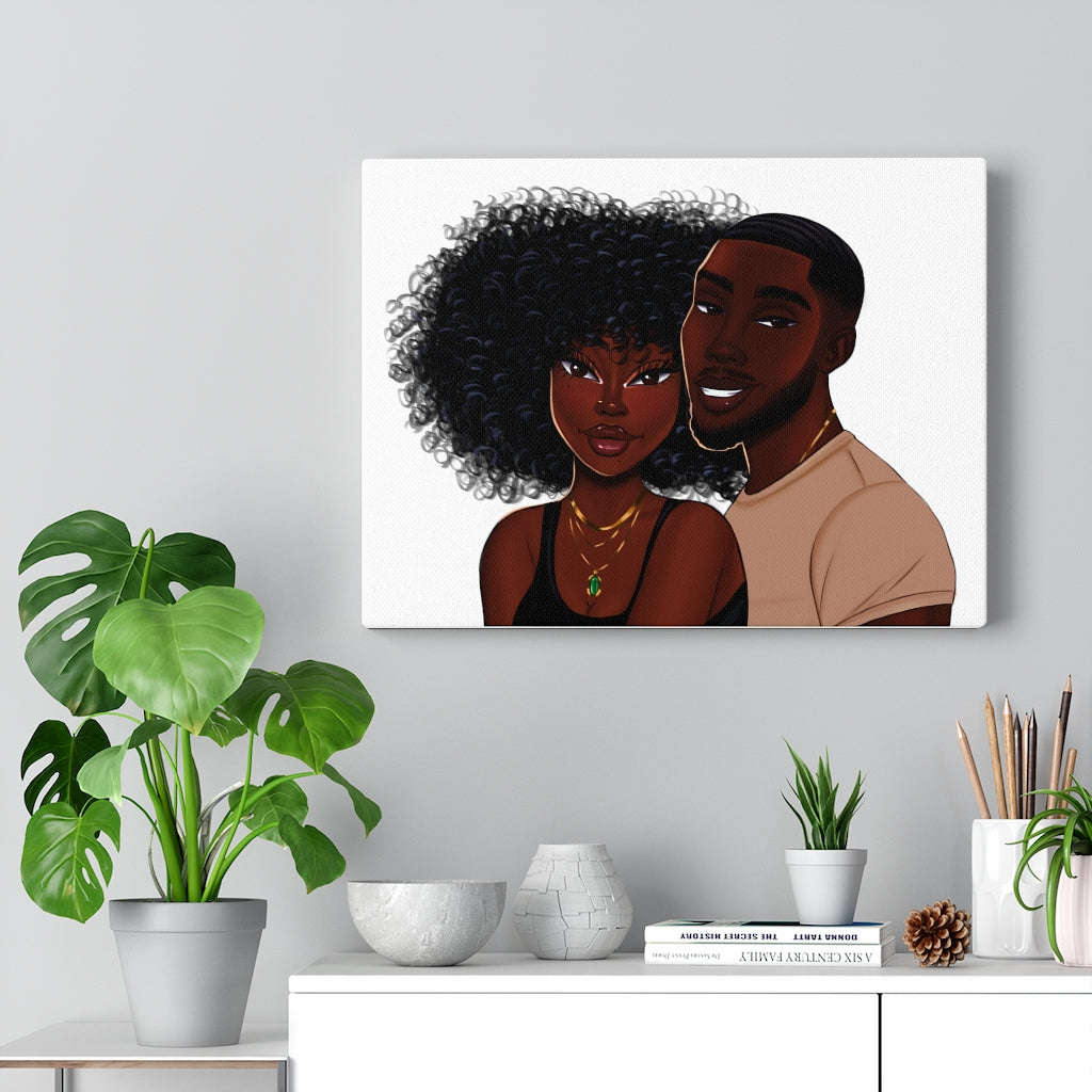 African American Love Canvas Art - Essence and Malik
