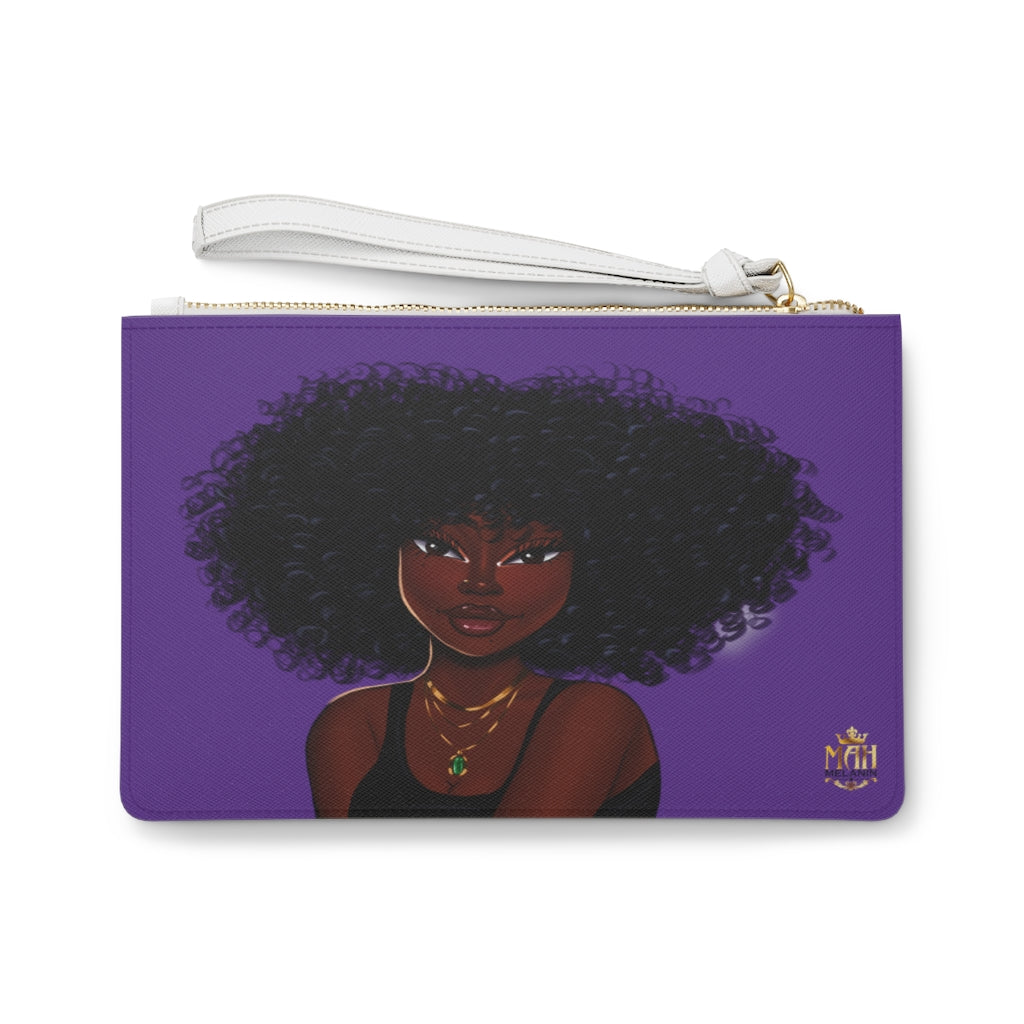 African American Vegan Leather Clutch (Purple)