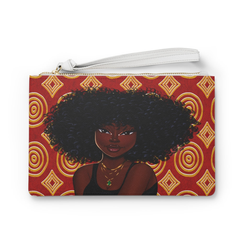 Regal African American Vegan Leather Clutch