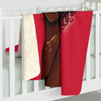 Sherpa Fleece Blanket Featuring Essence Red