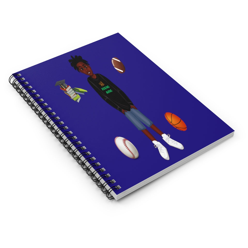 African American Spiral Notebook - Ruled Line Featuring Ja'Siyah (Dark Blue)