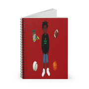 African American Spiral Notebook - Ruled Line Featuring Ja'Siyah (Red)