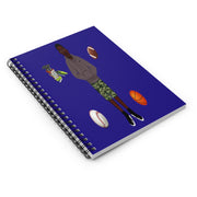 African American Spiral Notebook - Ruled Line Featuring KJ (Dark Blue)