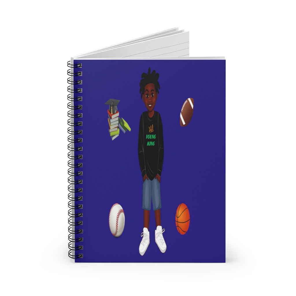 African American Spiral Notebook - Ruled Line Featuring Ja'Siyah (Dark Blue)