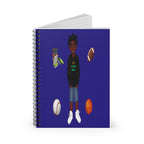 African American Spiral Notebook - Ruled Line Featuring Ja'Siyah (Dark Blue)