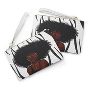 African American Vegan Leather Clutch (Zebra Print)