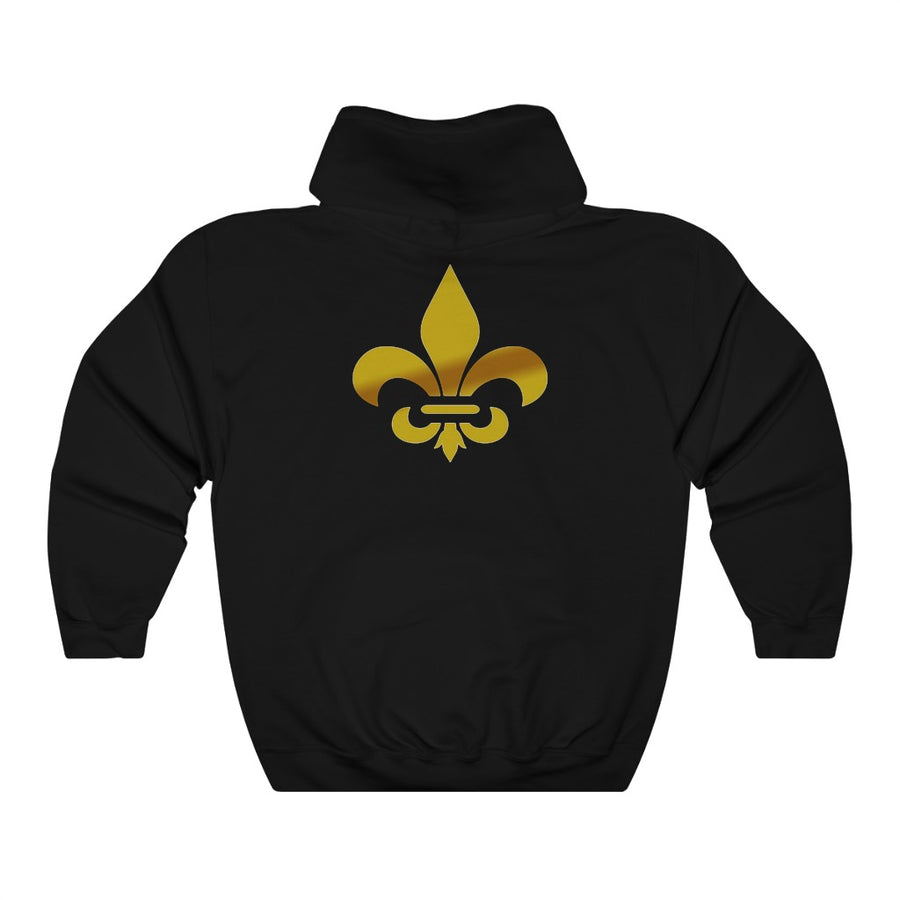 Adult Unisex Mah Melanin is So New Orleans Hoodie with Fluor De Lis Back (S-5XL) - Black Friday Deal: Buy One Get One 50% Off
