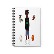 African American Spiral Notebook - Ruled Line Featuring Ja'Siyah (White)