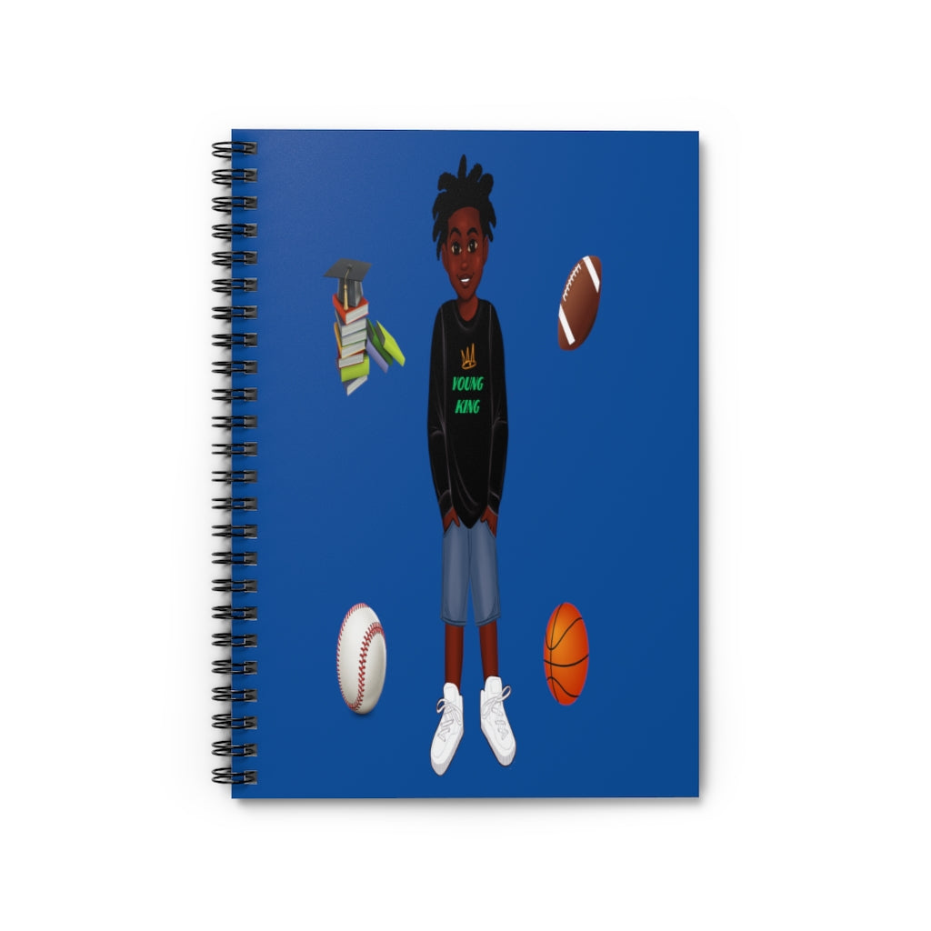 African American Spiral Notebook - Ruled Line Featuring Ja'Siyah (Royal Blue)
