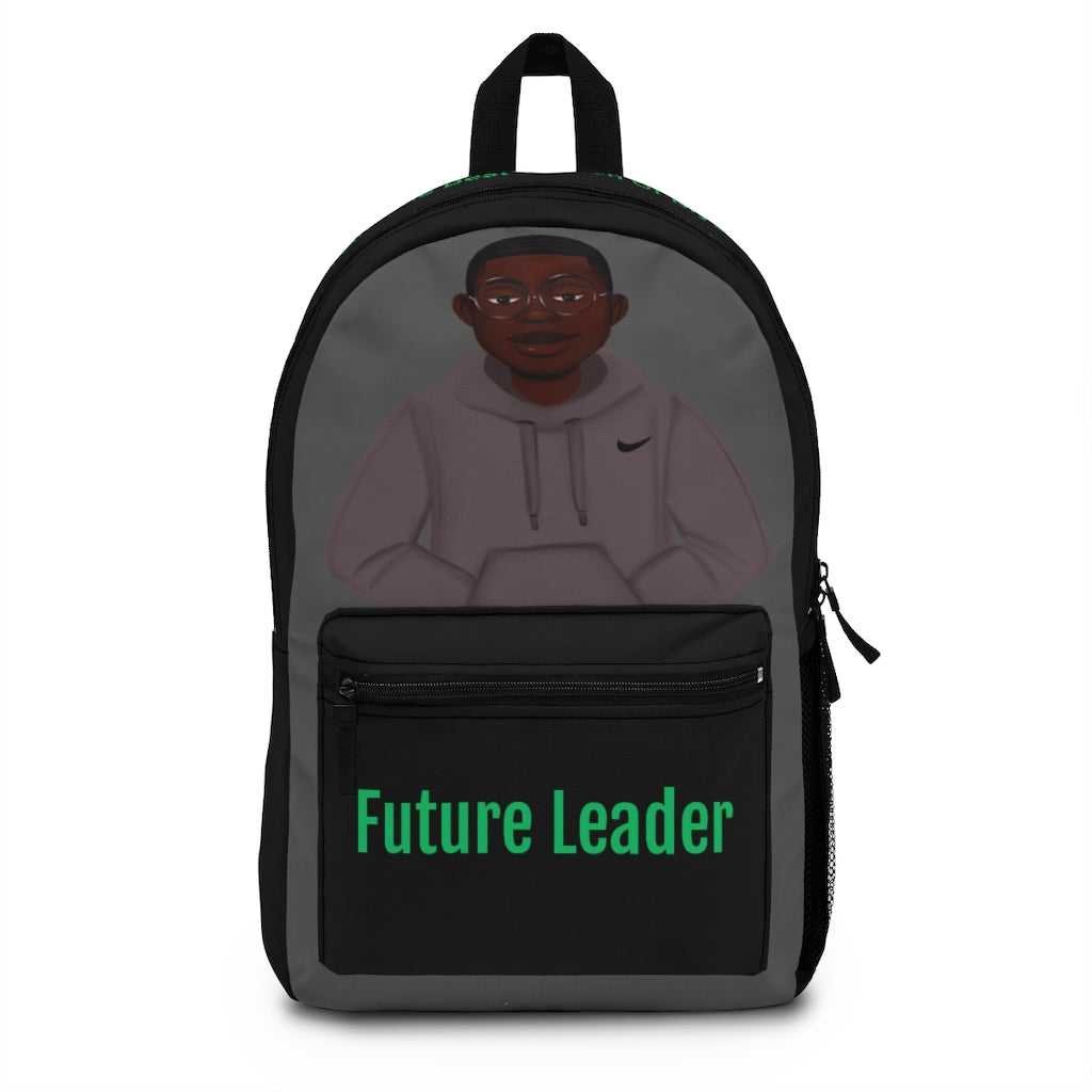 African American Boy Backpack - Black and Green - Future Leader - Featuring KJ