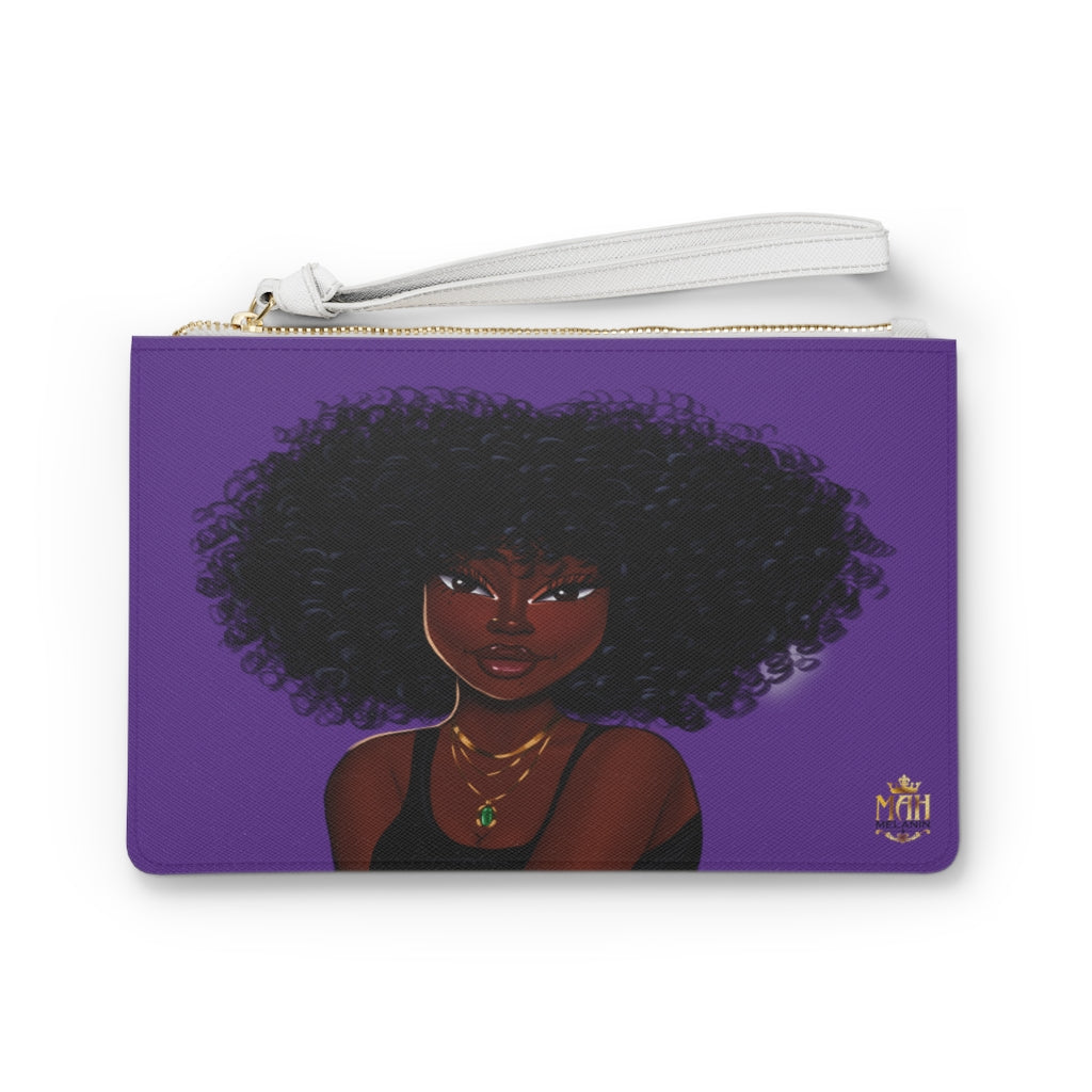 African American Vegan Leather Clutch (Purple)