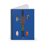 African American Spiral Notebook - Ruled Line Featuring KJ (Royal Blue)